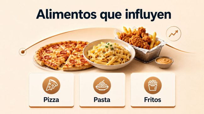 Pizza, pasta y alimentos fritos relacionados con una subida posterior de glucosa